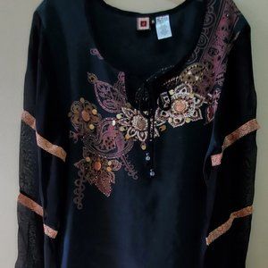 Forbidden Black with Gold Graphic And Bangels